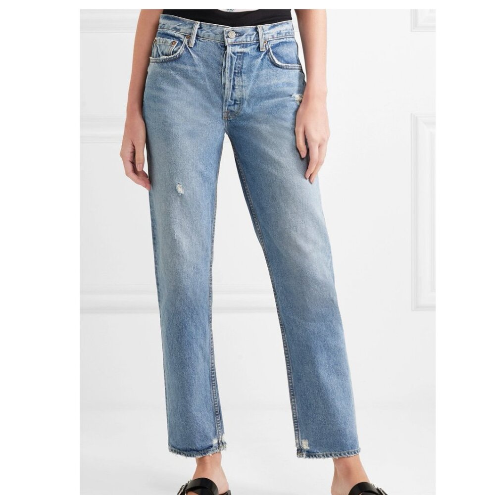 GRLFRND Denim High Rise Straight Leg Jean, Size 28